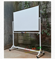 Зеленая Доска 培训教学学校磁性黑板绿板白板移动翻转立式带轮双面支架式80*120