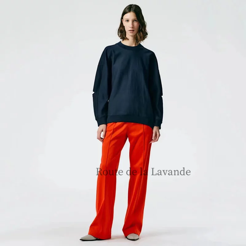 Скидка The Frankie Shop 23 новый однотонный круглый вырез водная стирка пирсинг свободная длинный рукав рубашка топ
