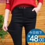 Quần legging đen mùa xuân và mùa thu 2018 của phụ nữ không thêm phần cashmere mỏng cạp cao phiên bản Hàn Quốc của chiếc quần bút chì bó sát chân dài quần tây nữ