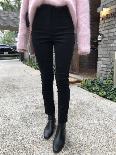 Стиль репутации высококачественный классический стоит войти в длинные ноги с высокой талией, чтобы вы выглядели стройными через все брюки 1-й хвалить маленькие брюки для ног