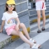 Quần short denim bé gái hè 2019 mới to bỉm quần trắng lỗ nước ngoài Quần trẻ em Hàn Quốc - Quần jean chân váy trẻ em Quần jean