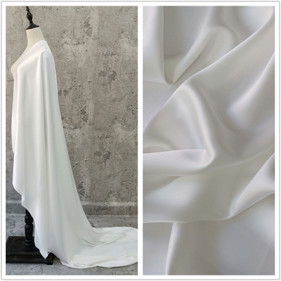 taobao agent Ben white imitation triax satin silk cloth smooth and exquisite silk shelter dress dress fashion fabric