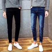 Mùa thu đông quần jeans nam phiên bản Hàn Quốc của giới trẻ Slim quần nam chân quần giản dị hoang dã quần dài nam triều