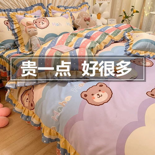 Летний хлопковый комплект, простыня, брендовый пододеяльник, покрывало, 4 предмета, 3 предмета