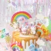 Trang trí bánh nướng Rainbow Unicorn Trojan Bộ sưu tập đồ gốm mềm Bộ sưu tập trang trí tiệc sinh nhật - Trang trí nội thất