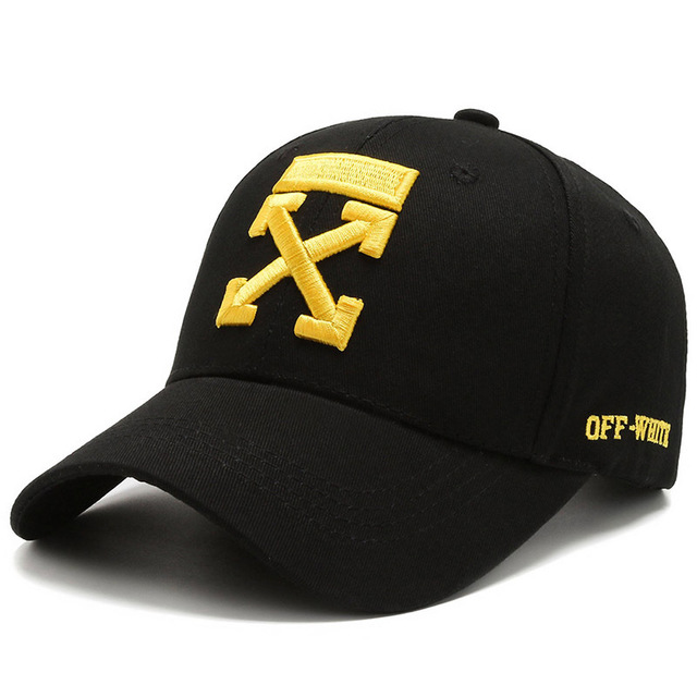 Black Yellow EmbroideryHat female Korean version Spring and summer Star of the same style three-dimensional Embroidery logo Baseball cap tide fashion sunshade lovers peaked cap tide