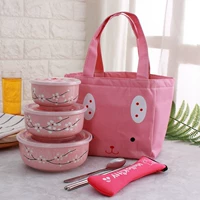 Сансин вишневый порошок (розовая кошачья сумка+красная ложка палочки для еды)