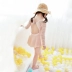 Đồ bơi cho trẻ em Cô gái Trẻ em Xiêm Hàn Quốc Làm khô nhanh Kem chống nắng tay dài Em bé Xiaozhongtong Công chúa Cha mẹ trẻ em Đồ bơi Spa - Bộ đồ bơi của Kid