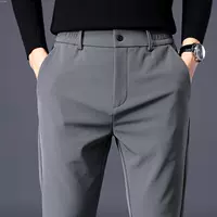Summer Men's Casual Pants Thin Business Stretch Slim Fit Ela