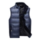 Mùa thu và mùa đông đứng cổ áo dày mỏng xuống áo khoác cotton nam vest vest trung niên - Áo thể thao