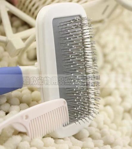 PET PINC COMBS DOG CHISH DOG с белой точкой, Candy Color Color из нержавеющей стали мягкая игольча