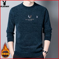 Playboy, демисезонный свитер, флисовый базовый удерживающий тепло шерстяной лонгслив, увеличенная толщина, оверсайз