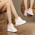 Mùa xuân dày có đế cao-top sneakers nữ 2018 mới của Hàn Quốc phiên bản của hoang dã muffin với siêu cao gót giản dị nêm với đôi giày duy nhất giày thể thao nữ màu trắng Giày cao gót