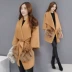 2019 phụ nữ mới quần áo mùa đông sang trọng áo khoác len nữ dài phần Hàn Quốc dày lên phần giữa áo len - Trung bình và dài Coat