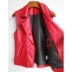 Phiên bản Hàn Quốc của ve áo không tay bằng da nam Harley Slim da vest rock cá tính vest đỏ kích thước nhỏ vest da PU - Dệt kim Vest áo len mỏng Dệt kim Vest