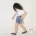 Cô gái tùy chỉnh phiên bản Hàn Quốc phiên bản Hàn Quốc của quần short mặc ngoài mùa hè màu sắc thời trang đường phố gió hoang dã quần short denim - Quần jean quần áo trẻ con Quần jean