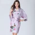 Quần áo ngủ nữ tính mùa hè băng mỏng lụa áo choàng tắm ngắn và dài phần mùa xuân và mùa thu bộ đồ ngủ lụa kích thước lớn kimono dịch vụ nhà Night Robe