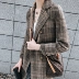 2018 phổ biến kẻ sọc áo khoác nữ retro dài áo len mới chống mùa áo khoác nữ đôi phải đối mặt với nhung hai mặt Áo len lót đôi