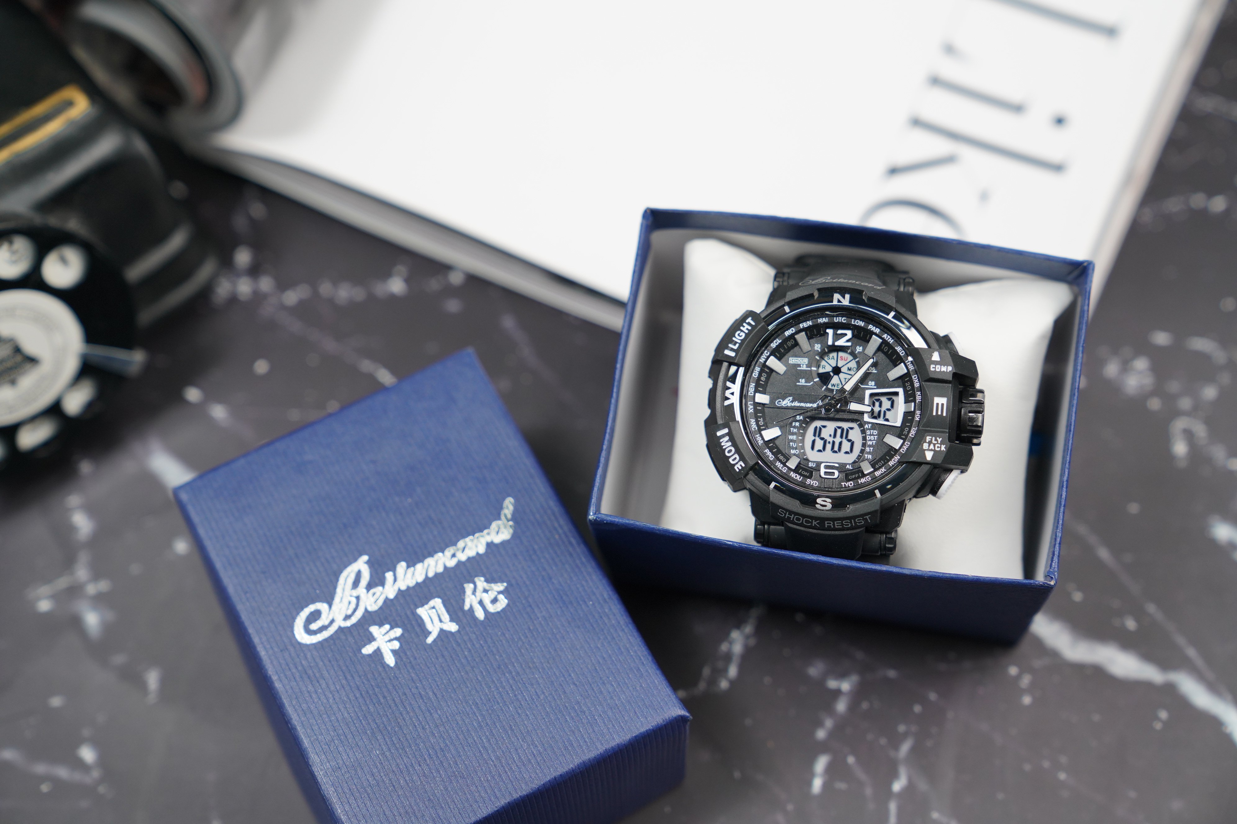 卡贝伦多功能电子表,满足浓郁机械情结!