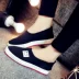 Mùa xuân mới cũ Bắc Kinh giày vải giày của phụ nữ giày phẳng miệng duy nhất nông miệng một bàn đạp một giản dị giày mẹ giày làm việc áo công sở đẹp Mùa xuân