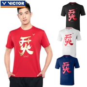 2018 đích thực chiến thắng VICTOR lửa T80060 cầu lông mặc áo sơ mi văn hóa nam và nữ tay áo ngắn