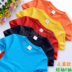 Trẻ em mùa hè cotton ngắn tay T-Shirt vòng cổ nửa tay áo lớp mẫu giáo dịch vụ màu rắn tùy chỉnh in logo biểu tượng mô hình Áo thun