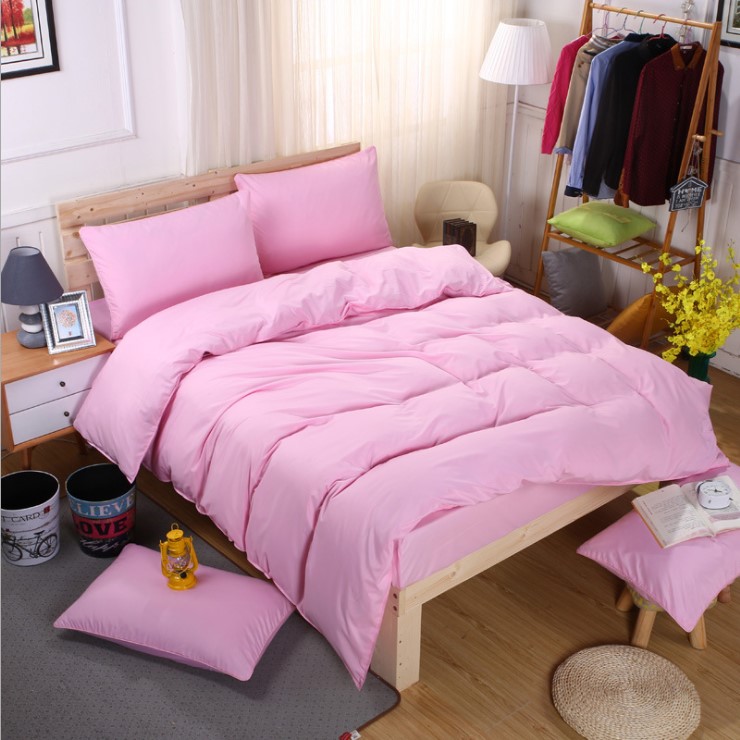 PinkCottonBedsheetssetquiltcoverpillowcasebedding4sets