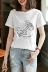 の [TX192941MG] cười Hange phác thảo gió giản dị thoải mái thêu mô hình phim hoạt hình lụa cotton T-Shirt mùa hè