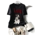 の [TX192506MG] Xiaohan Pavilion sẽ là CHAO lửa trong năm nay! Thư puppy sequin vá ngắn tay áo t-shirt mùa hè