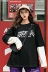 Mùa thu mới phiên bản Hàn Quốc của bộ đồ giả hai mảnh lỏng lẻo khâu tay dài in chữ kiểu áo phông nữ áo phông trơn Áo phông