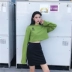 Áo len nữ đầu mùa thu 2018 mới của Hàn Quốc ulzzang thư lỏng thêu hoang dã dài tay áo sinh viên triều áo blazer nữ Áo len