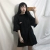 Ghost Horse Girl ~ Mùa Hè Mới Hàn Quốc chic retro cao đẳng gió thêu lỏng denim giản dị quần short dây đeo Quần short