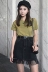 Đặt nữ mùa hè mới của phụ nữ Hàn Quốc phiên bản của đơn giản hoang dã bơ trái cây T-shirt + cao eo lưới khâu denim váy thủy triều