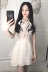 Mùa xuân phụ nữ mới Hàn Quốc ngọt công chúa cao eo một từ váy khí quai cung tay đầm thủy triều