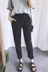 2018 mùa xuân phụ nữ mới của Hàn Quốc phiên bản của màu đen mỏng chân quần âu sinh viên hoang dã cao eo chín điểm phù hợp với quần thời trang nữ cao cấp Khởi động cắt