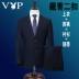 Playboy VIP Suit Suit dành cho người trung niên Kinh doanh chuyên nghiệp Mặc trung niên Bố Loose Suit cỡ lớn quần nam Suit phù hợp