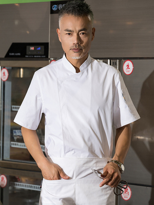 酒店厨师工作服短袖男女饭店餐饮后厨房专用厨师服装高档透气纯棉