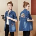2019 phụ nữ mới phiên bản Hàn Quốc của mùa xuân phổ biến sinh viên lỏng lẻo mùa xuân hoang dã và mùa thu giữa áo khoác denim dài trench nữ - Trench Coat
