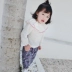 Cô gái mặc mùa xuân búp bê Hàn Quốc phiên bản của trẻ em bình thường của dài tay bông áo sơ mi nữ bé con áo sơ mi 1-6 tuổi