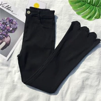 Micro-La chín quần nữ mùa xuân 2019 phiên bản Hàn Quốc mới của quần cạp cao hoang dã Slim legging ren xù - Quần tây thường quần áo giữ nhiệt nữ