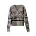 Trung tâm mua sắm với đoạn 2019 mùa thu mới đi lại áo len len nữ jacquard áo thun cổ chữ V B-5J7820340 - Đan Cardigan Đan Cardigan