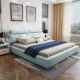 Голубая односпальная кровать