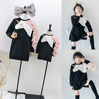 Quần áo mùa thu cha mẹ trẻ em 2018 mùa xuân mới mùa đông mẹ phụ nữ thời trang Hàn Quốc áo len cotton áo thun gia đình