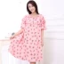 Mùa hè phụ nữ lỏng lẻo kích thước lớn ngắn- tay nightdress chất béo mm200 kg phụ nữ mang thai tăng chất béo bông bông nhà đồ ngủ