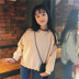 Đầu mùa thu của phụ nữ Hàn Quốc phiên bản của tai gỗ nửa cao cổ áo thun sinh viên áo len lỏng giản dị mỏng dài tay áo sơ mi áo khoác shop đầm đẹp Áo len