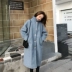 Mùa thu và mùa đông Phụ nữ phiên bản Hàn Quốc của phần dài dày retro trên áo len đầu gối lỏng lẻo Áo khoác len gió Hepburn