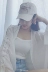 Mùa hè Hàn Quốc phiên bản của quan điểm lỏng lẻo dây đeo dài tay kem chống nắng quần áo voan áo sơ mi ngắn cardigan áo jacket + sling nữ mẫu áo khoác ngắn đẹp Áo khoác ngắn