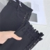 Cộng với quần nhung kẻ sọc nữ bó sát chân bút chì Hàn Quốc quần legging nữ quần đen mặc thun đen