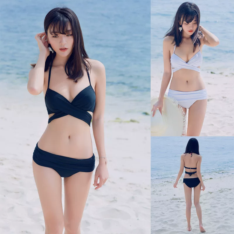 Sexy split swimwear, black lace jacket