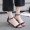 Giày sandal nữ mùa hè màu đen có khóa cao gót 5cm hoang dã 2018 mới nhỏ giày đế xuồng tươi mới dép bitis nữ